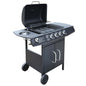 JUNG Vida Gasgrill 4+1 Brenner Schwarz