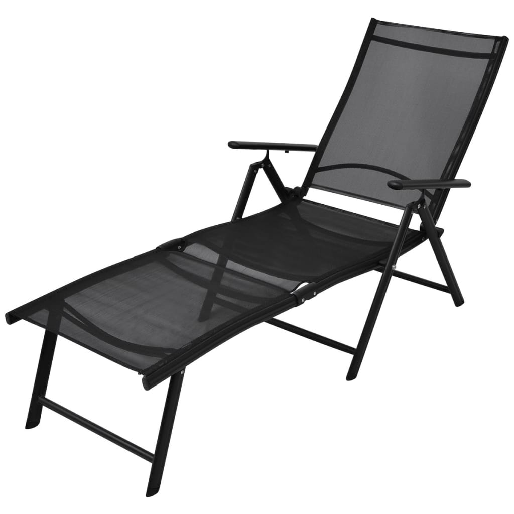 JUNG Vida Sonnenliege Klappbar Aluminium Schwarz