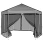 JUNG Vida Hexagonal Pop-Up Zelt mit 6 Seitenwänden Grau 3,6x3,1 m