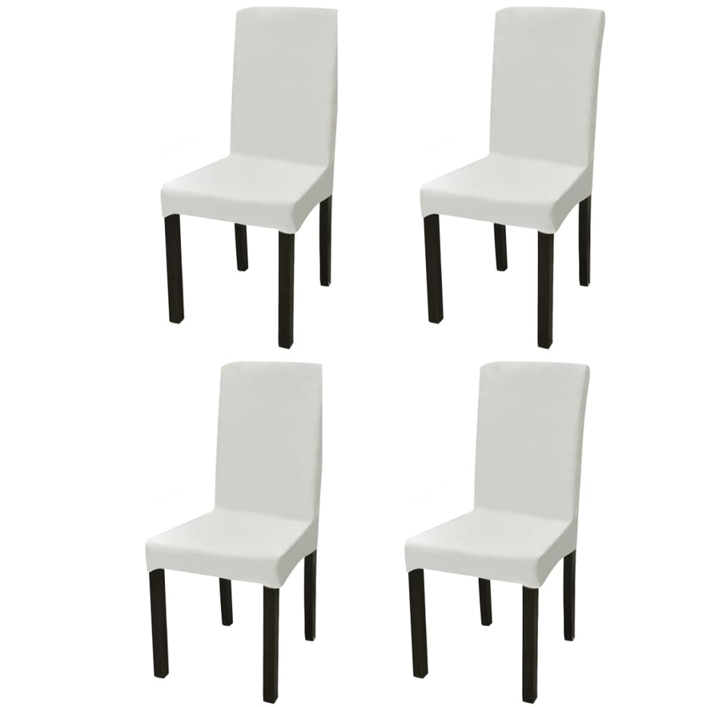 JUNG Vida Stretch-Stuhlhussen Gerade 4 Stk. Creme