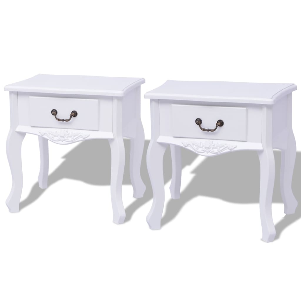 JUNG Vida Nachttische Zwei Stk. Weiß MDF