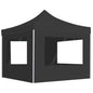 JUNG Vida Profi-Partyzelt Faltbar mit Wänden Aluminium 3×3m Anthrazit
