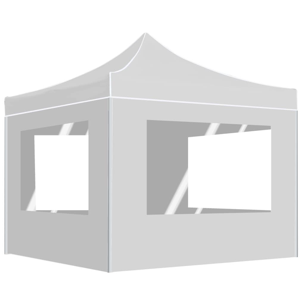 JUNG Vida Profi-Partyzelt Faltbar mit Wänden Aluminium 3×3m Weiß