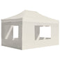 JUNG Vida Profi-Partyzelt Faltbar mit Wänden Aluminium 4,5x3 m Creme