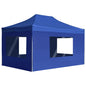 JUNG Vida Profi-Partyzelt Faltbar mit Wänden Aluminium 4,5x3 m Blau