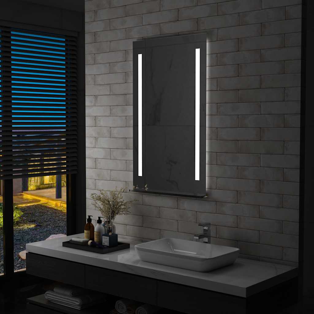 JUNG Vida Badezimmer-Wandspiegel mit LED und Ablage 60x100 cm