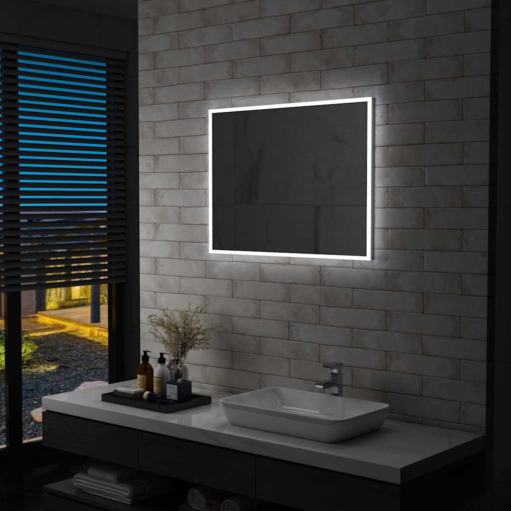 JUNG Vida Badezimmer-Wandspiegel mit LEDs 80x60 cm