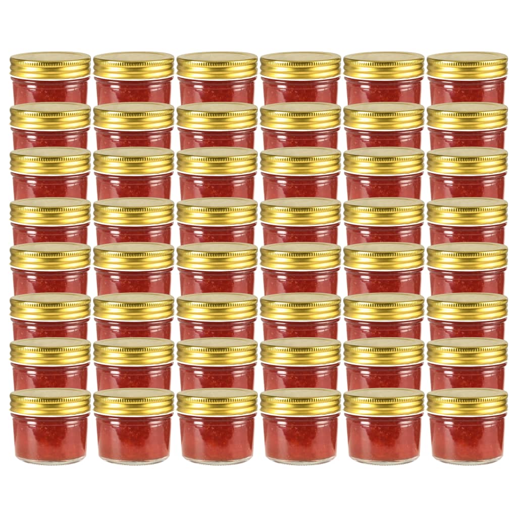 JUNG Vida Marmeladengläser mit goldenem Deckel 48 Stk. 110 ml