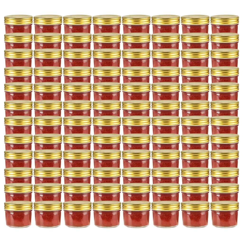 JUNG Vida Marmeladengläser mit goldenem Deckel 96 Stk. 110 ml