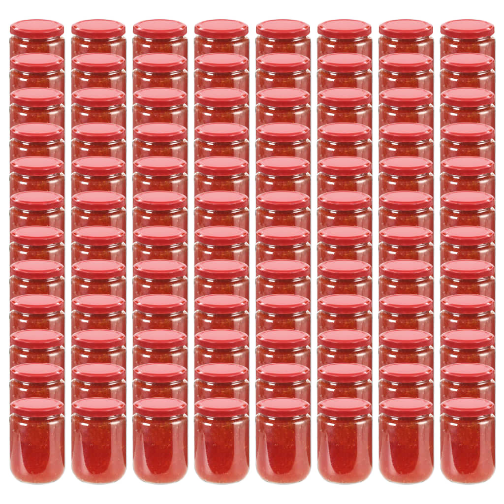 JUNG Vida Marmeladengläser mit Rotem Deckel 96 Stk. 230 ml