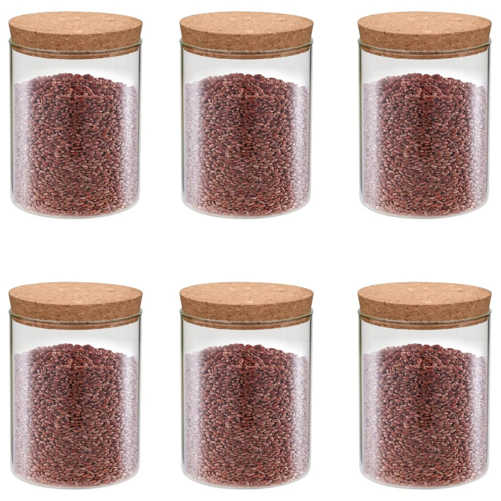 JUNG Vida Vorratsgläser mit Korkdeckel 6 Stk. 650 ml