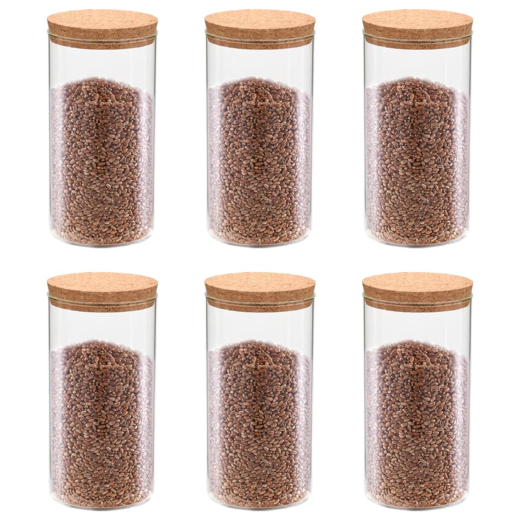JUNG Vida Vorratsgläser mit Korkdeckel 6 Stk. 1100 ml