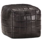 JUNG Vida Pouf Schwarz 40 x 40 x 40 cm Echtes Ziegenleder