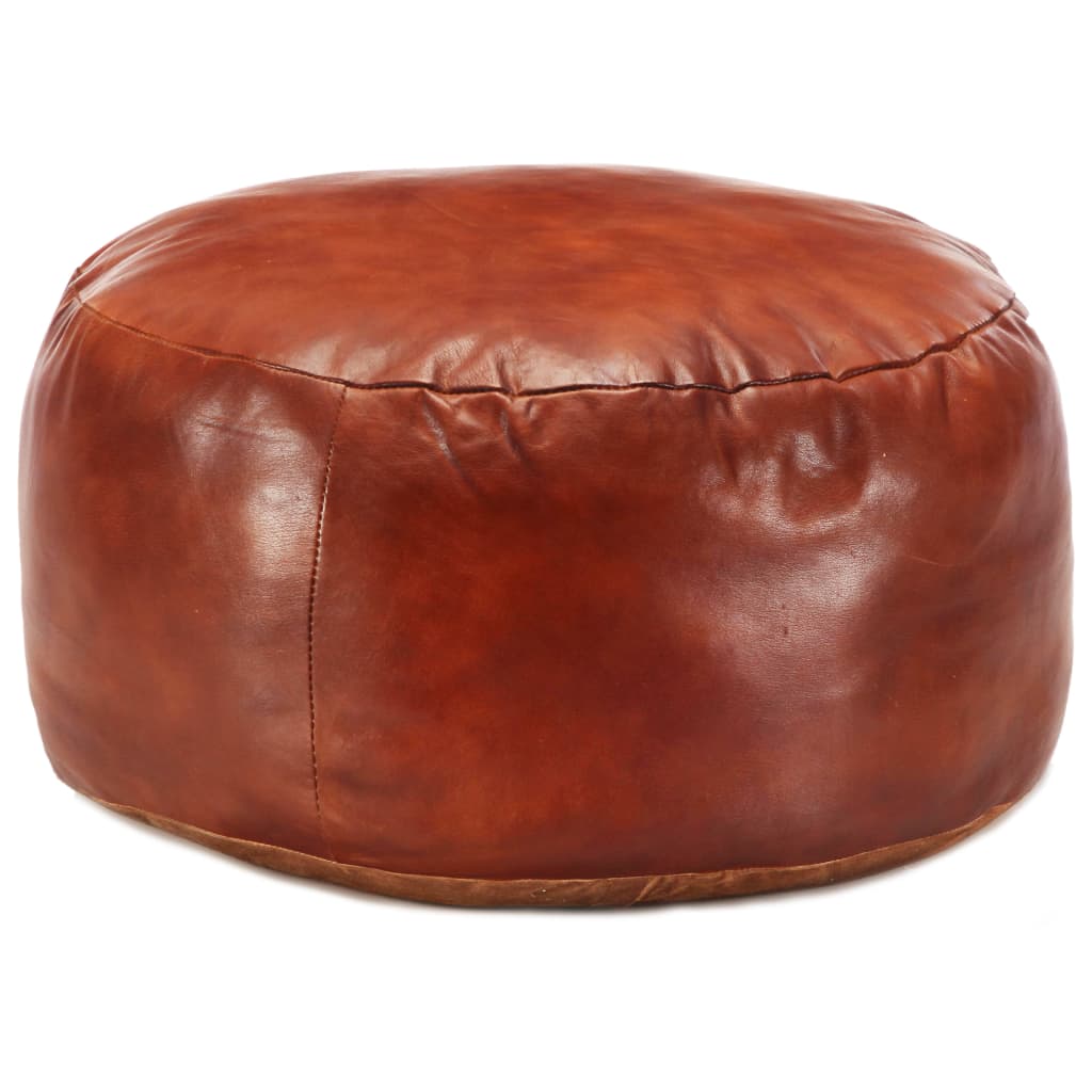JUNG Vida Pouf Hellbraun 60 x 30 cm Echtes Ziegenleder