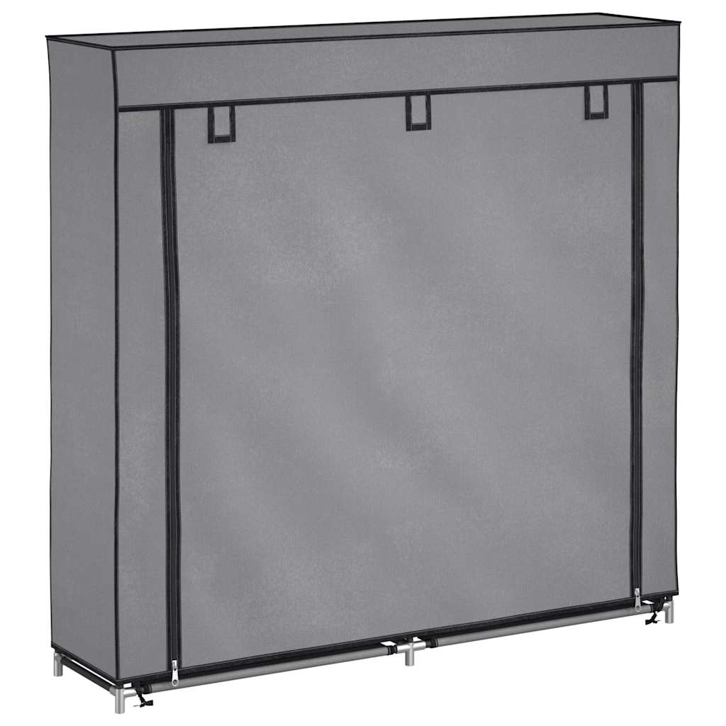 JUNG Vida Schuhschrank mit Abdeckung Grau 115 x 28 x 110 cm Stoff