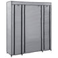 JUNG Vida Stoffschrank mit Fächern Kleiderstangen Grau 150x45x176cm