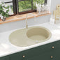 JUNG Vida Granitspüle Einzelbecken Oval Beige