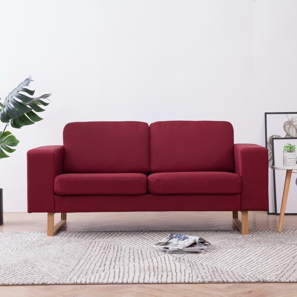 JUNG Vida 2-Sitzer-Sofa Stoff Weinrot