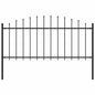 JUNG Vida Gartenzaun mit Speerspitzen Stahl (0,5 - 0,75) x 1,7 m Schwarz