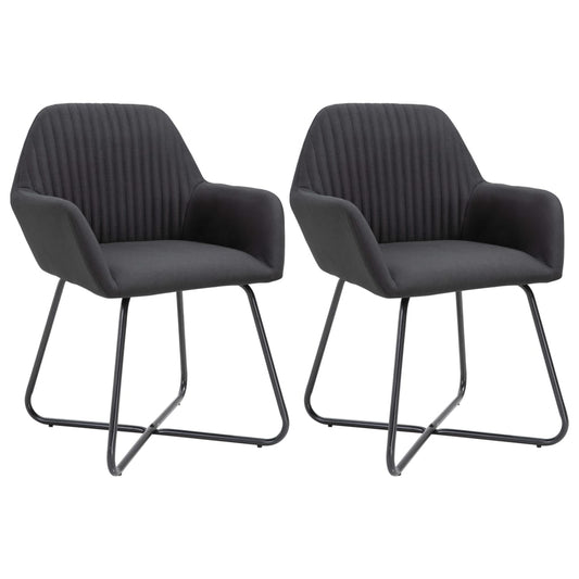JUNG Vida Esszimmerstühle 2 Stk. Schwarz Stoff