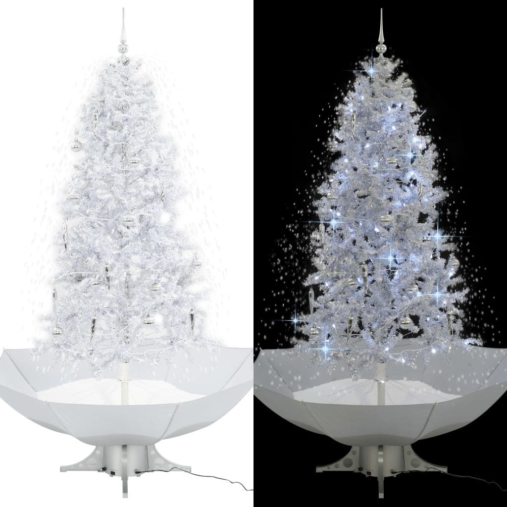 JUNG Vida Schneiender Weihnachtsbaum mit Schirmfuß Weiß 190 cm