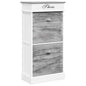 JUNG Vida Schuhschrank Grau 50 x 28 x 98 cm Paulownia Holz