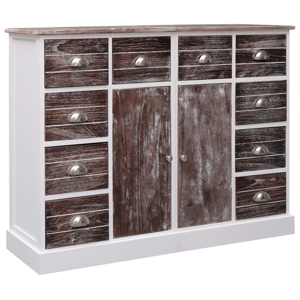 JUNG Vida Sideboard mit 10 Schubladen Braun 113x30x79 cm Holz