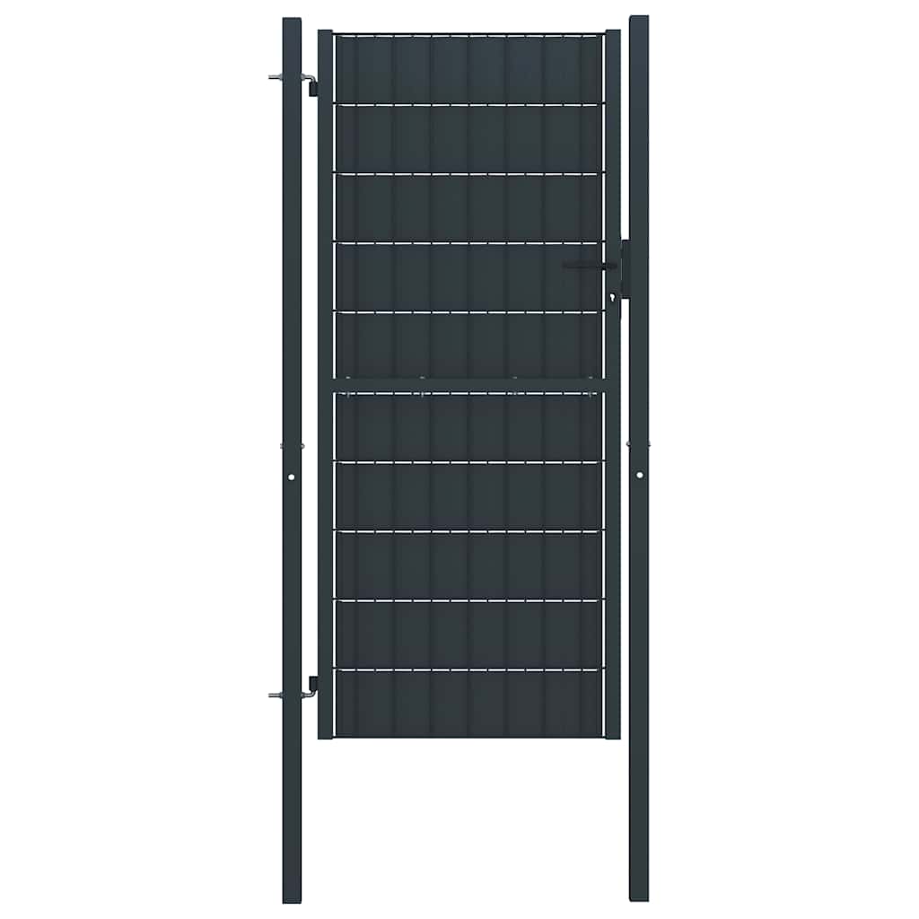JUNG Vida Gartentor aus PVC und Stahl 100 x 124 cm Anthrazit