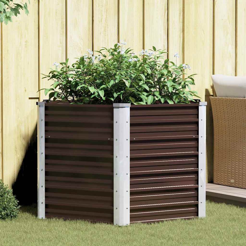 JUNG Vida Garten-Hochbeet Braun 129 x 129 x 77 cm Verzinkter Stahl