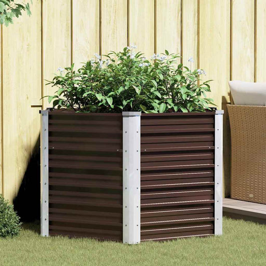 JUNG Vida Garten-Hochbeet Braun 129 x 129 x 77 cm Verzinkter Stahl