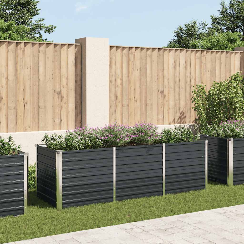 JUNG Vida Garten-Hochbeet Anthrazit 240 x 80 x 77 cm Verzinkter Stahl