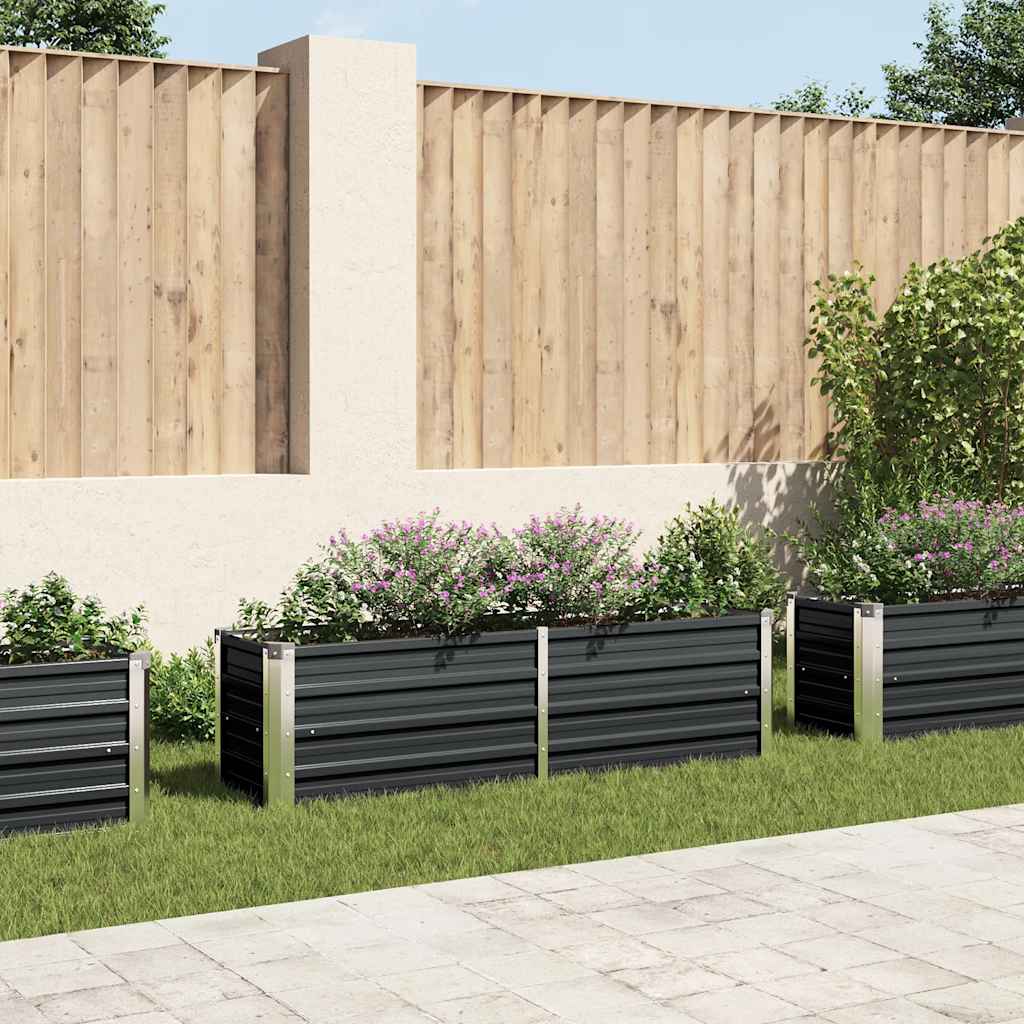 JUNG Vida Garten-Hochbeet Anthrazit 160 x 40 x 45 cm Verzinkter Stahl