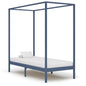 JUNG Vida Himmelbett-Gestell Grau Massivholz Kiefer 100 x 200 cm