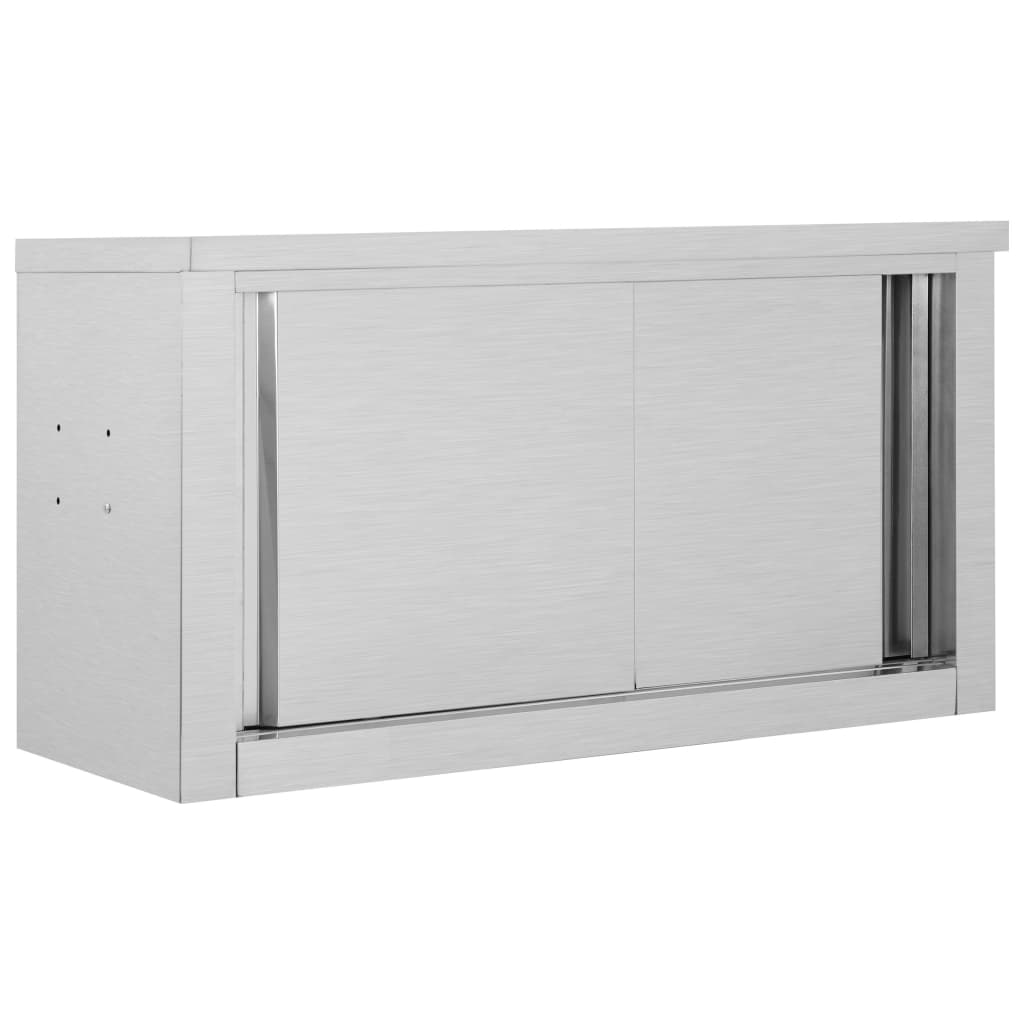 JUNG Vida Wandhängeschrank mit Schiebetüren 90×40×50 cm Edelstahl