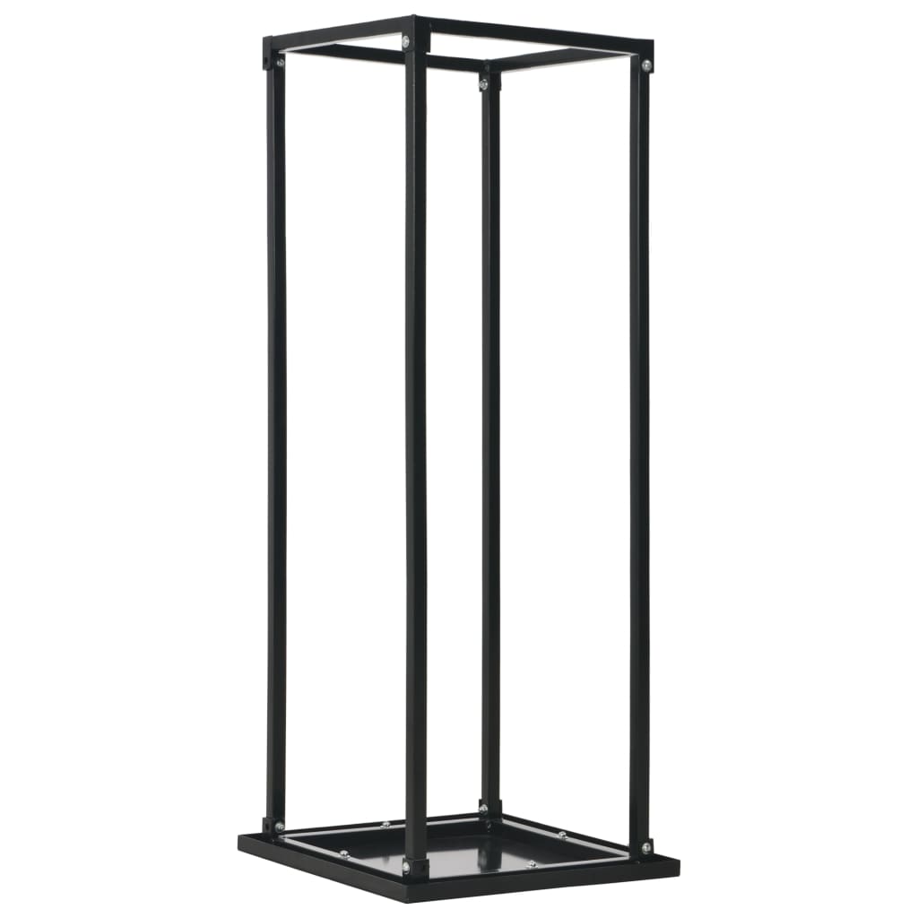 JUNG Vida Brennholzregal mit Boden Schwarz 37 x 37 x 113 cm Stahl