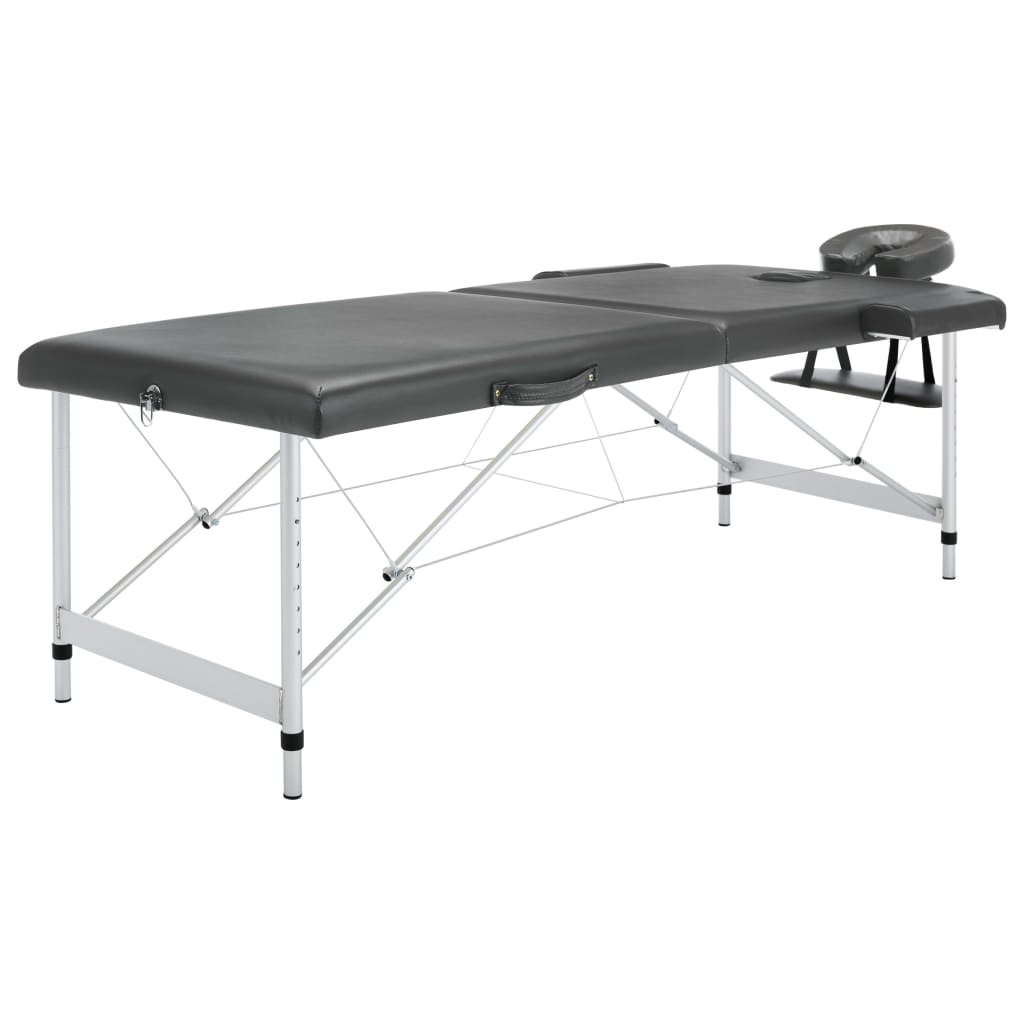 JUNG Vida Massageliege 2-Zonen Aluminiumgestell Anthrazit 186x68 cm