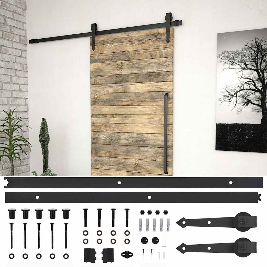 JUNG Vida Schiebetürbeschlag-Set SKIEN 200 cm Stahl Schwarz