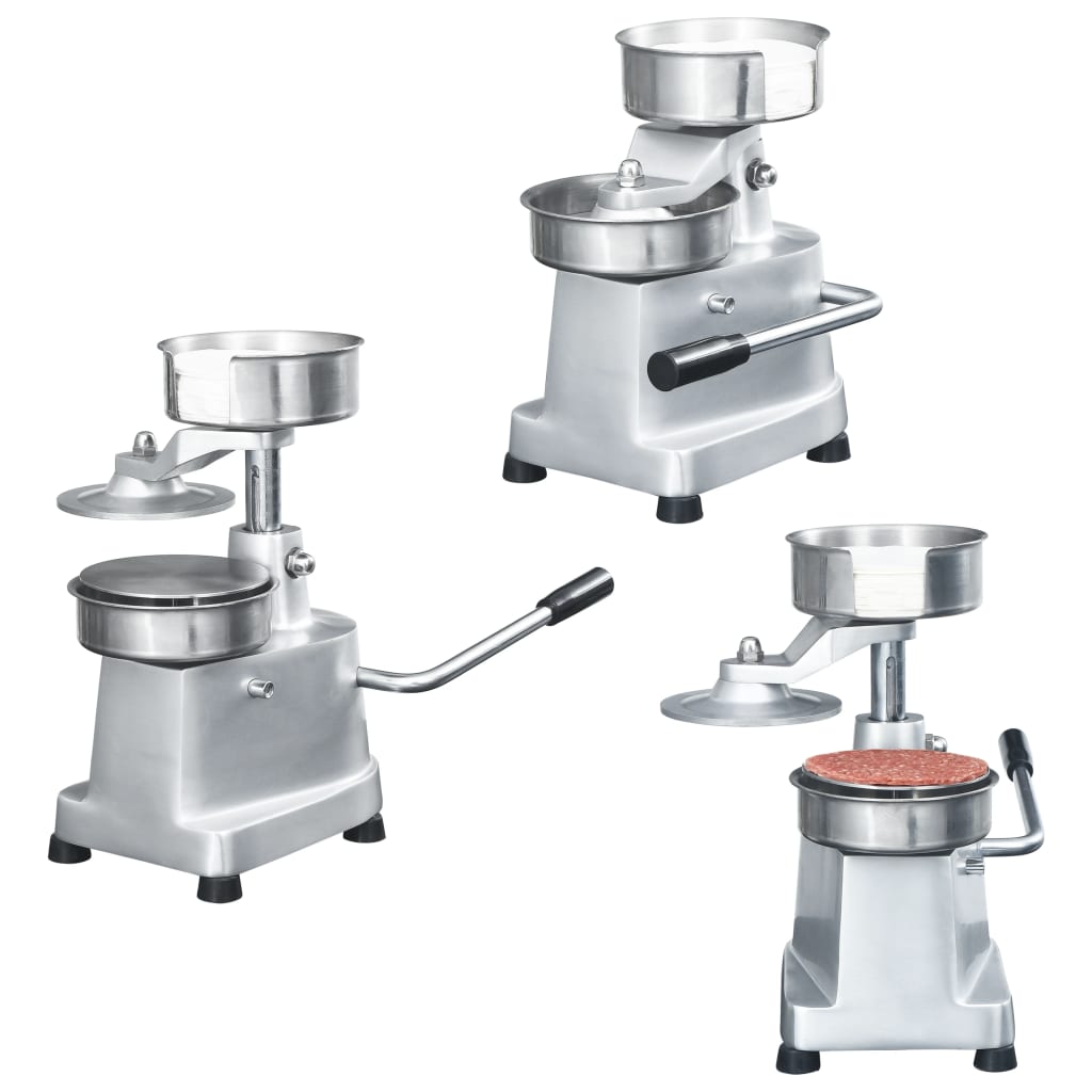 JUNG Vida Hamburgerpresse mit 500 Trennpapieren Aluminium 13 cm