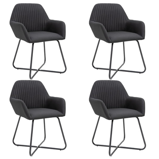 JUNG Vida Esszimmerstühle 4 Stk. Schwarz Stoff