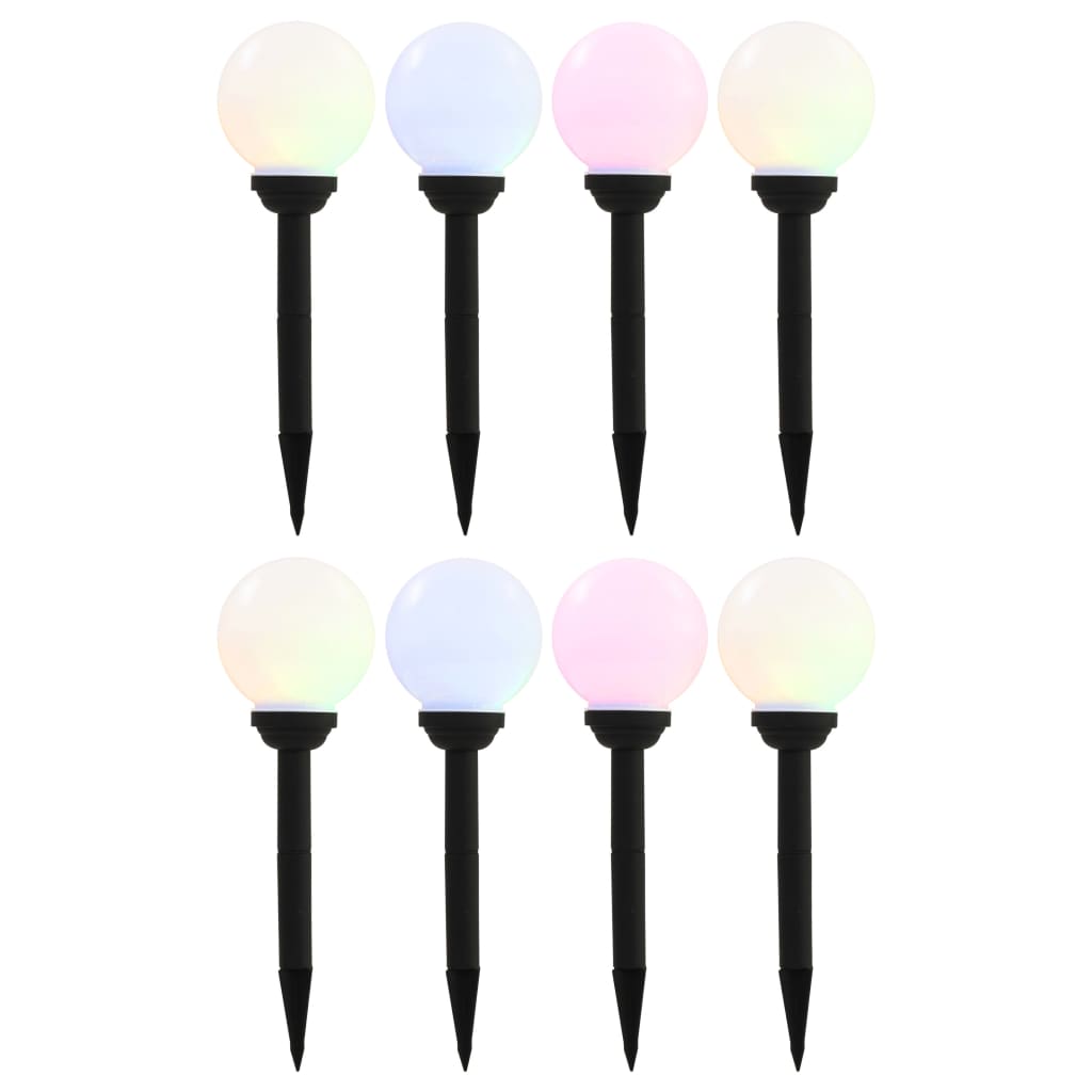 JUNG Vida Außen-Solarlampen 8 Stk. LED Kugel 15 cm RGB