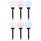 JUNG Vida Außen-Solarlampen 6 Stk. LED Kugel 20 cm RGB