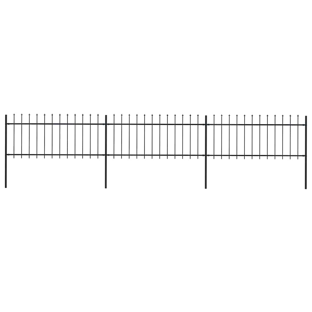 JUNG Vida Gartenzaun mit Speerspitze Stahl 537 x 80 cm Schwarz