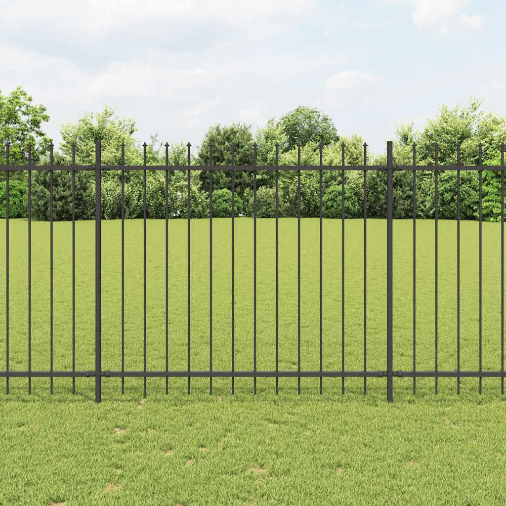 JUNG Vida Gartenzaun mit Speerspitze Stahl 1070 x 150 cm Schwarz