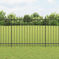 JUNG Vida Gartenzaun mit Speerspitze Stahl 1070 x 150 cm Schwarz