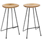 JUNG Vida Barhocker 2 Stk. Massivholz Teak