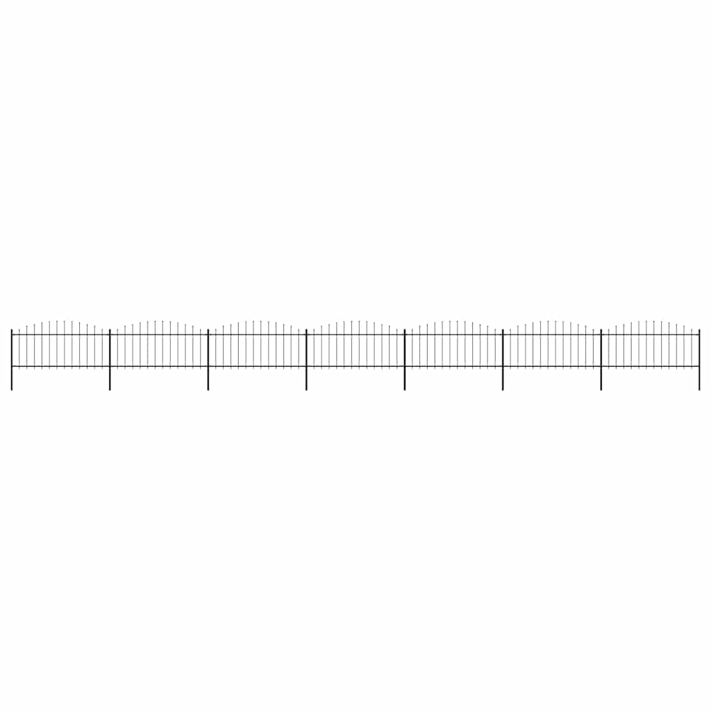 JUNG Vida Gartenzaun mit Speerspitzen Stahl (0,5 - 0,75) x 11,9 m Schwarz