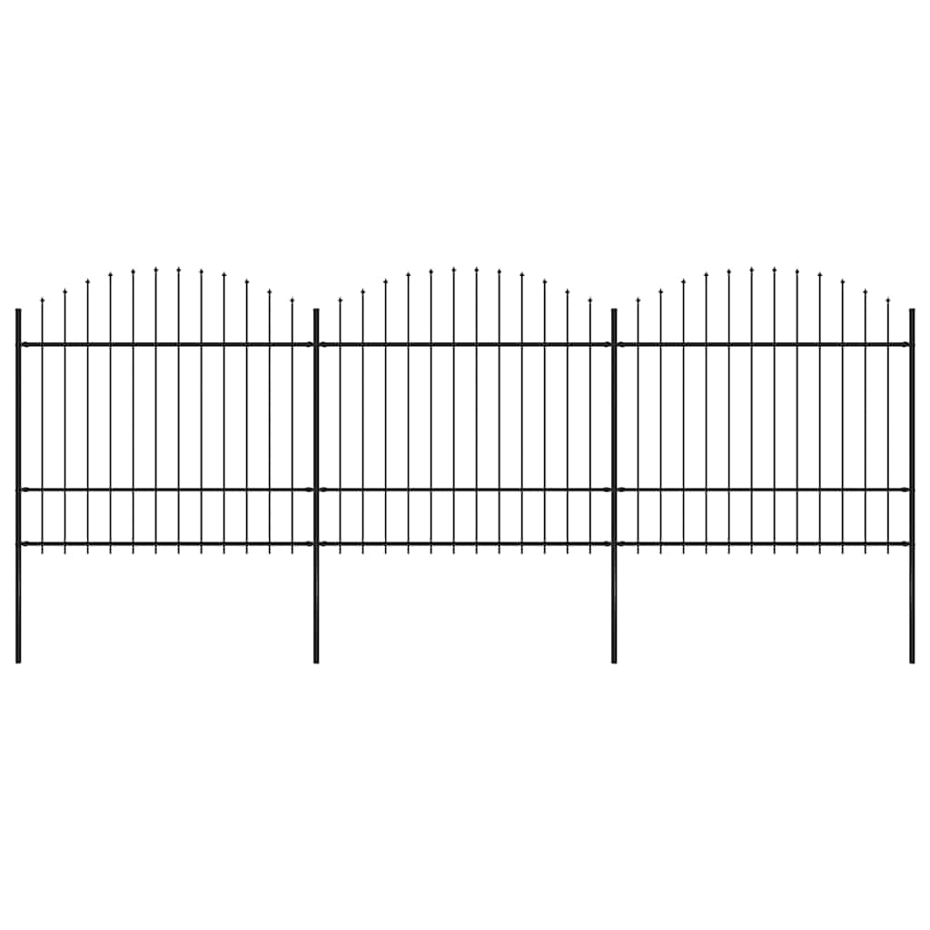 JUNG Vida Gartenzaun mit Speerspitze Stahl 537 x 175 cm Schwarz