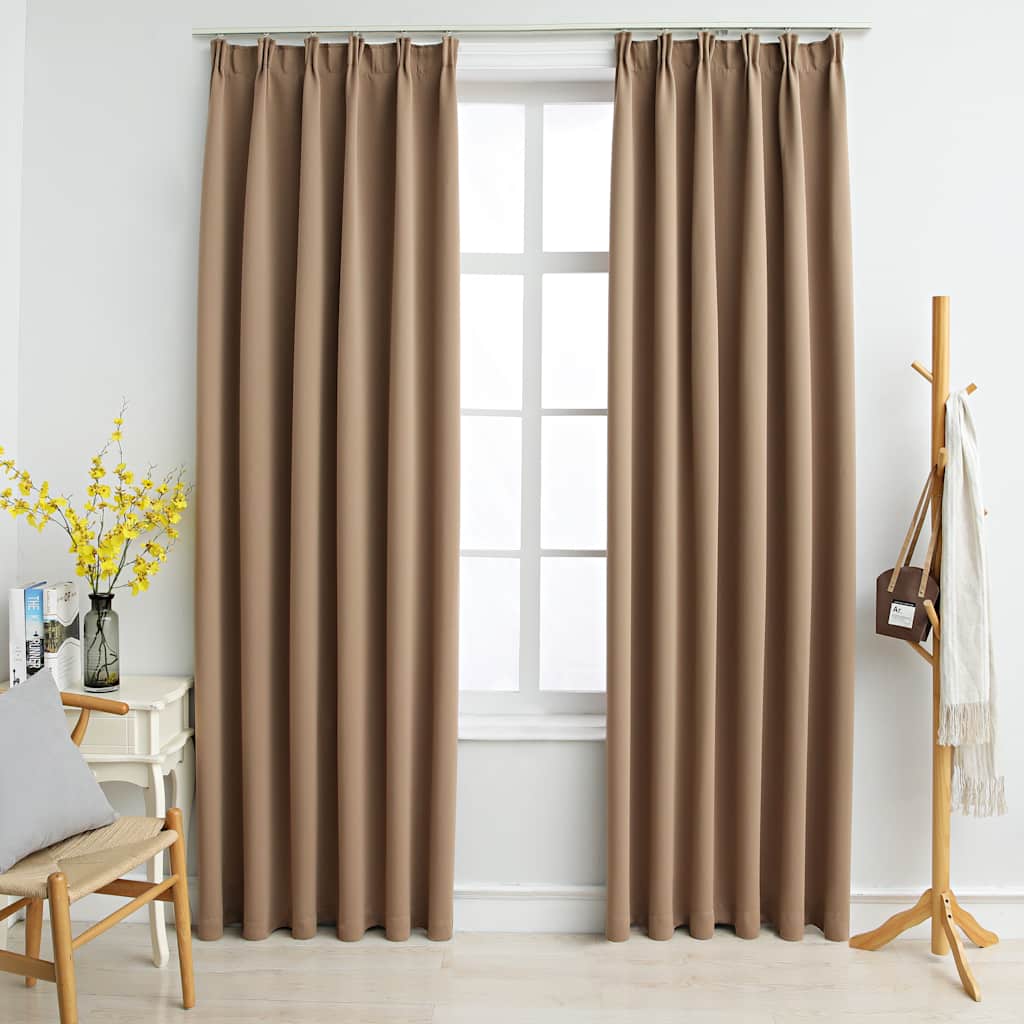 JUNG Vida Verdunkelungsvorhänge mit Haken 2 Stk. Taupe 140x245cm