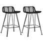 JUNG Vida Barhocker 2 Stk. Schwarz Rattan