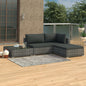 JUNG Vida 4-tlg. Garten-Lounge-Set mit Auflagen Poly Rattan Grau